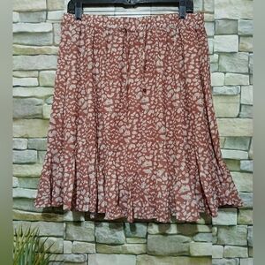 Chicsoul 2X Rust Colored‎ Flowy Skirt